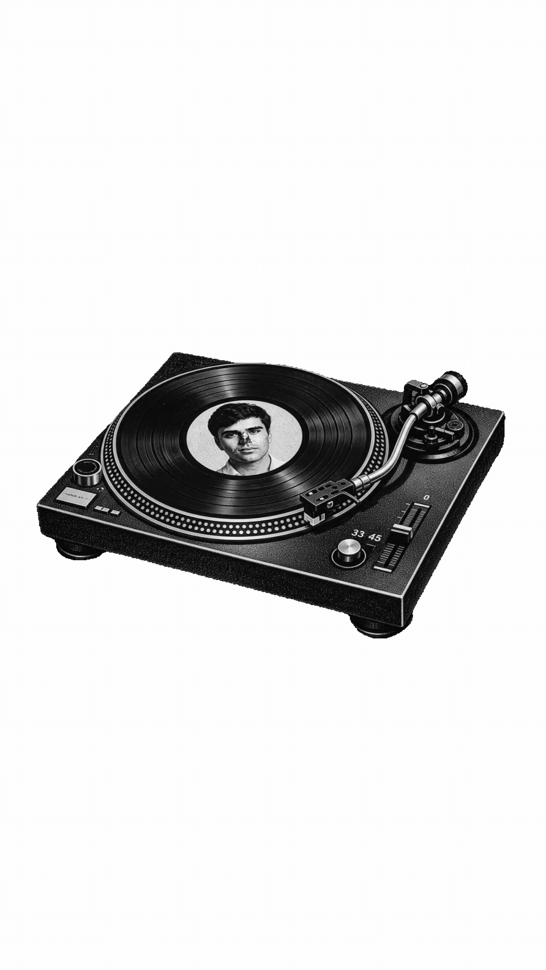 Tocadiscos con un vinilo girando